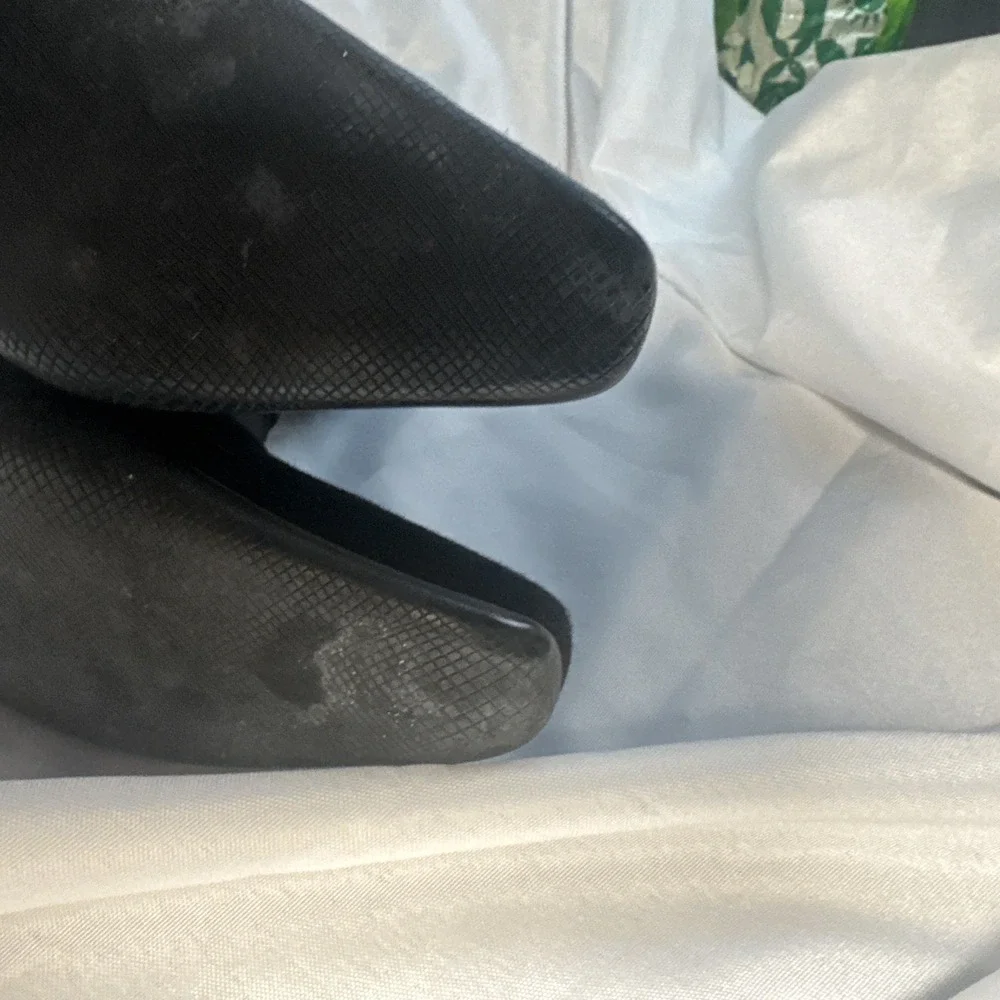 PRADA Italy Black tessuto Nylon Ankle Side. zip Logo size 38 heeled shoes